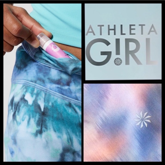 Athleta Girl Printed Chit Chat Capri Legging size XL/14 - Picture 2 of 6